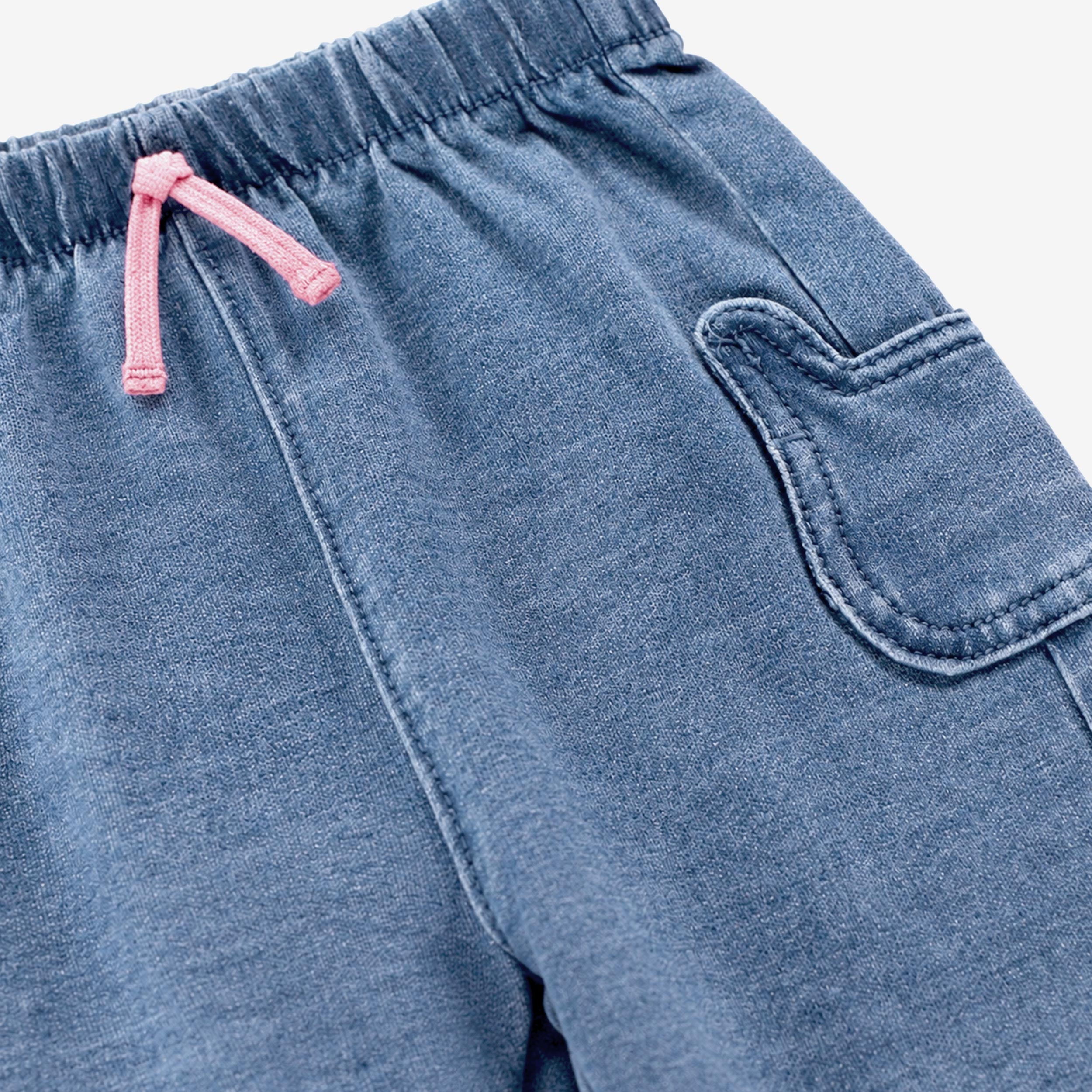 Détails du pantalon en coton français style denim, layette - Souris Mini