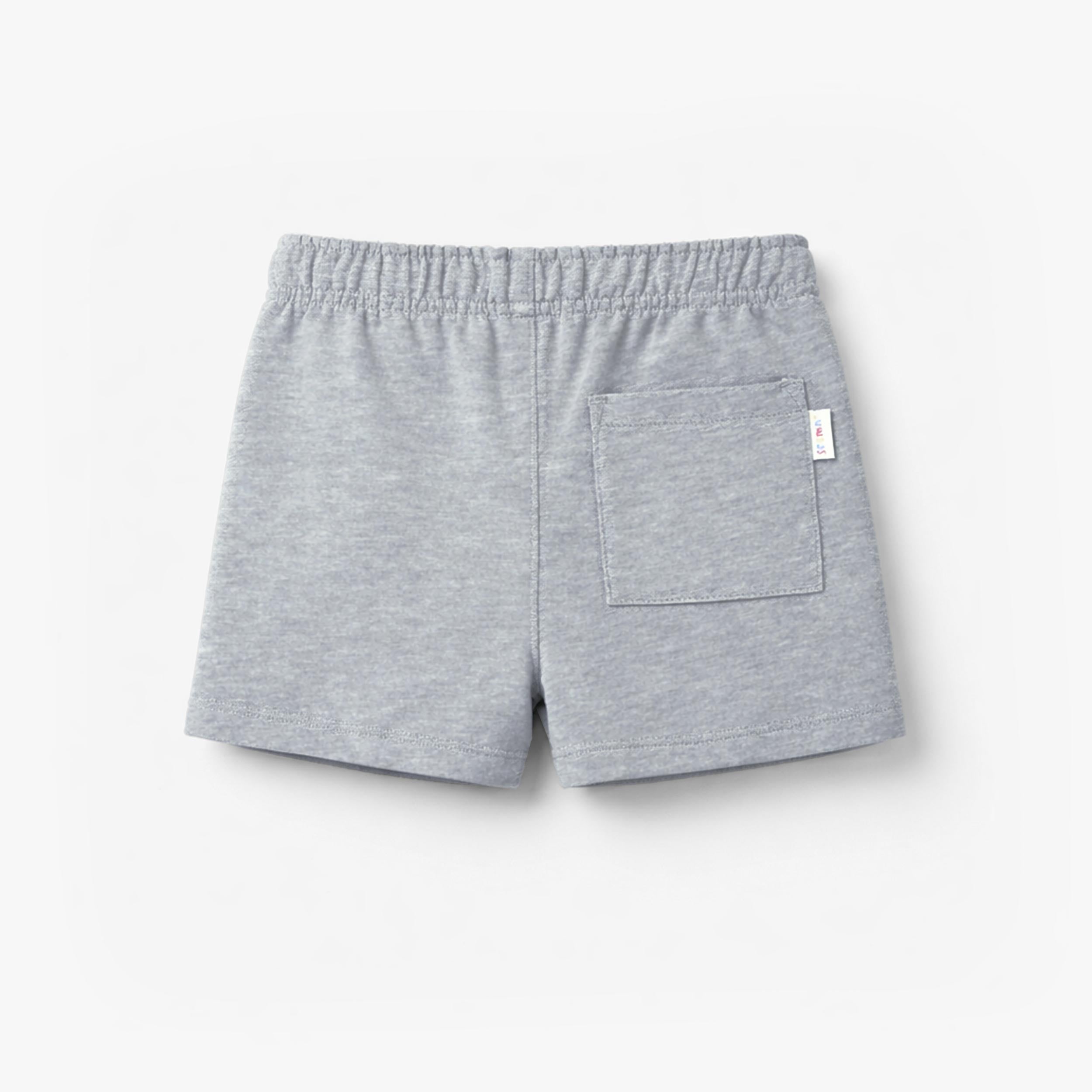 Dos du bermuda bleu en coton français, bébé