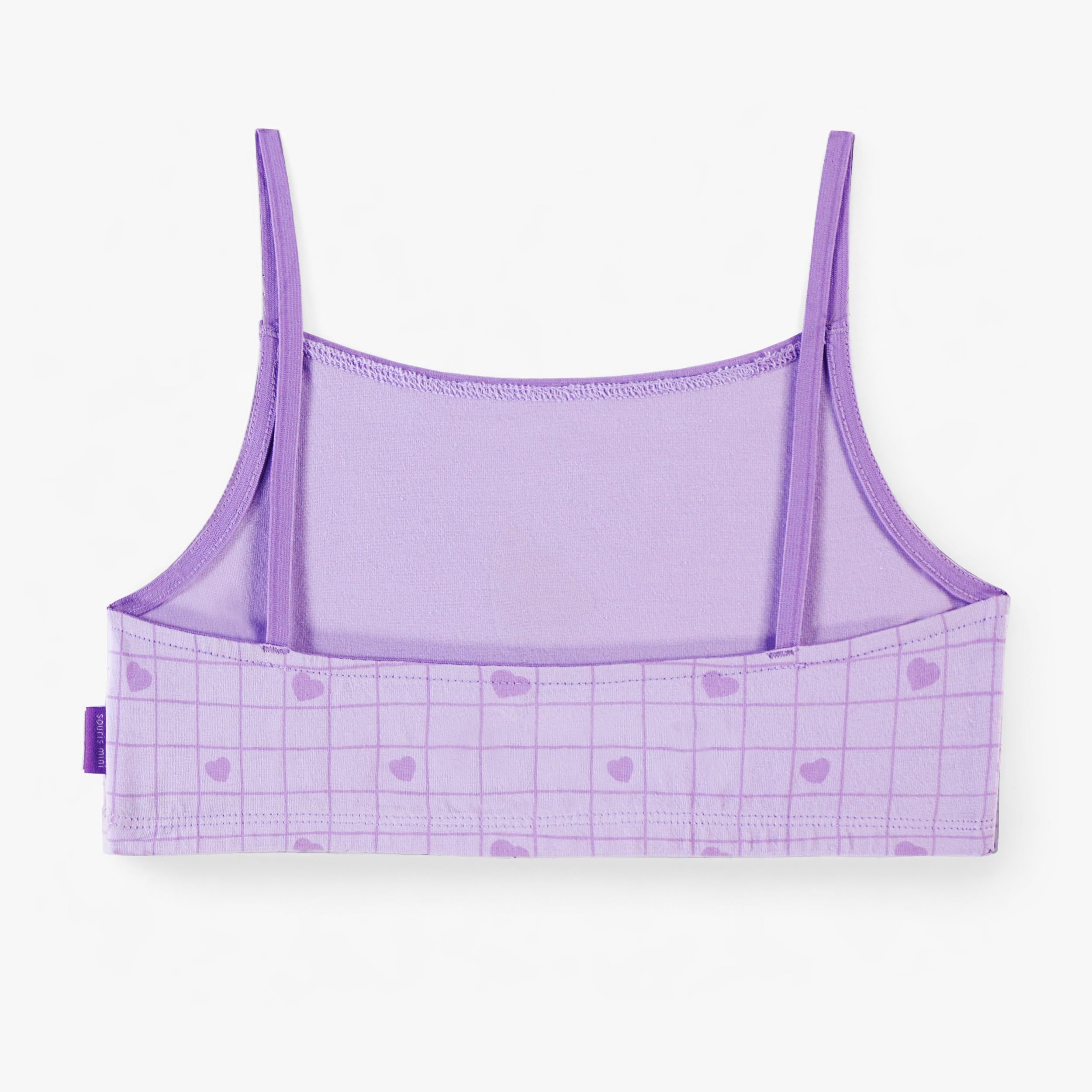 Dos de la camisole courte mauve avec cœurs et pizza, enfant 