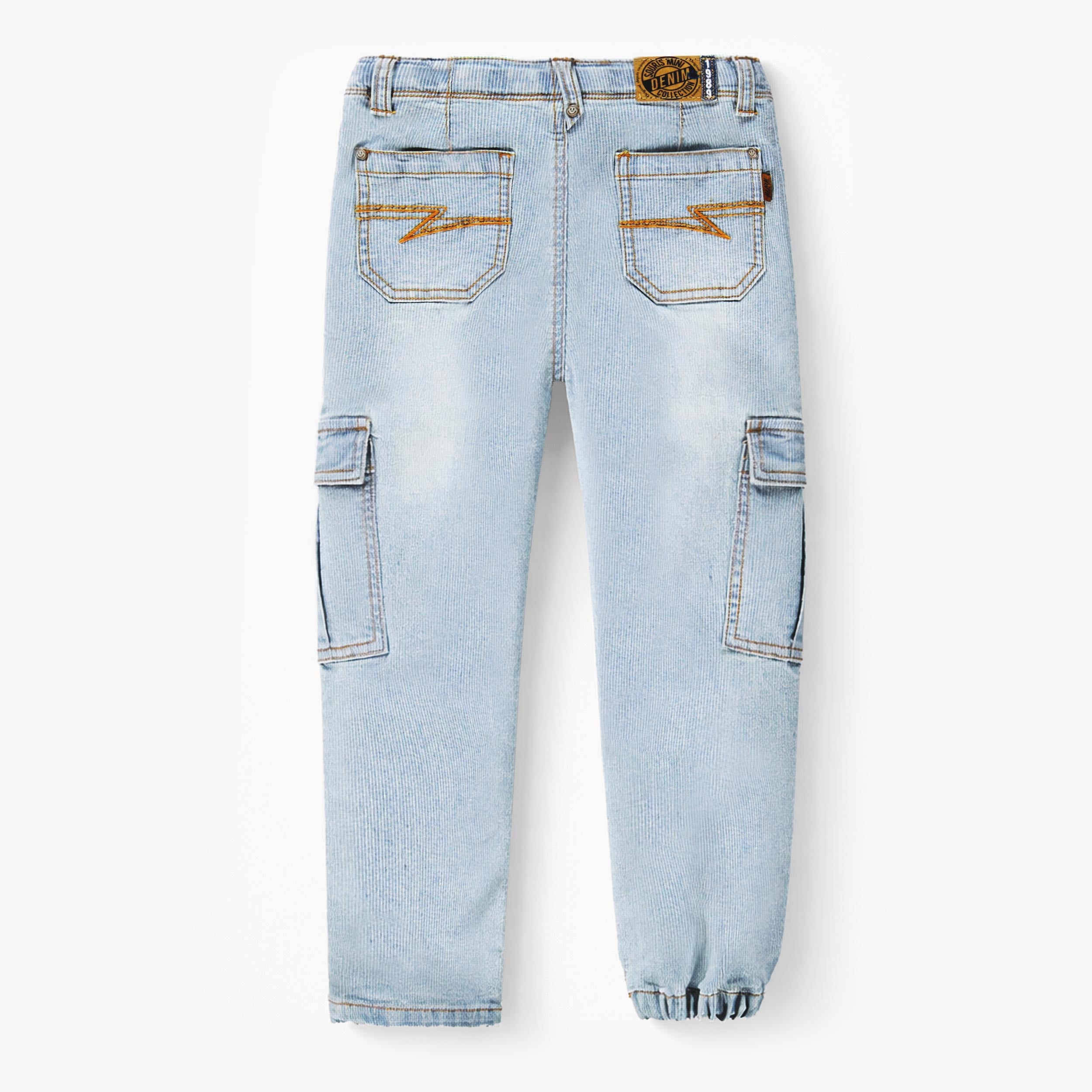 Dos du jean bleu pâle à rayures, enfant - Souris Mini