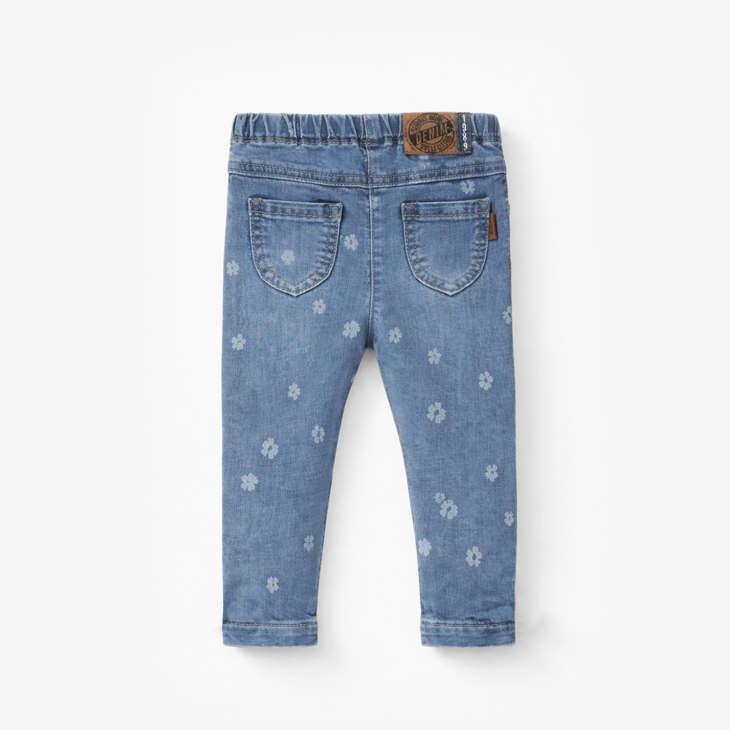 Dos du jegging bleu à motif floral, bébé