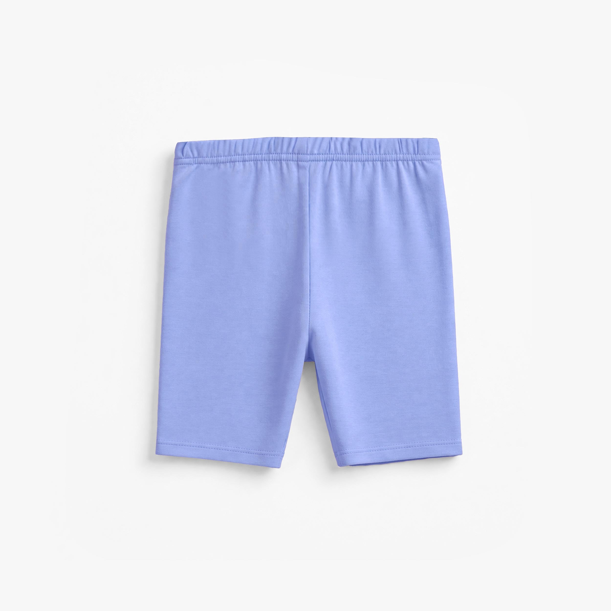 Dos du legging court bleu en jersey extensible, enfant
