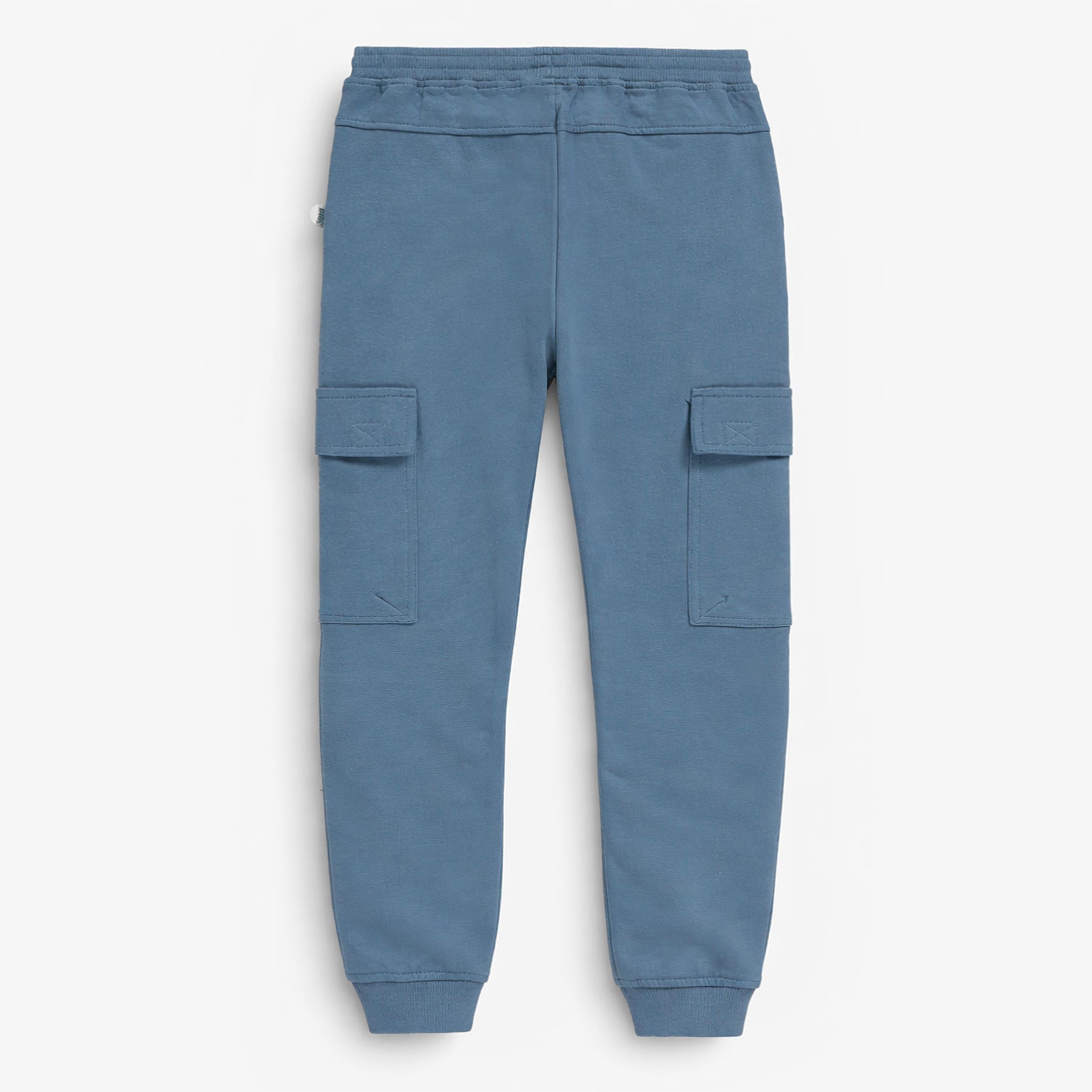 Dos du pantalon bleu style jogger, enfant 
