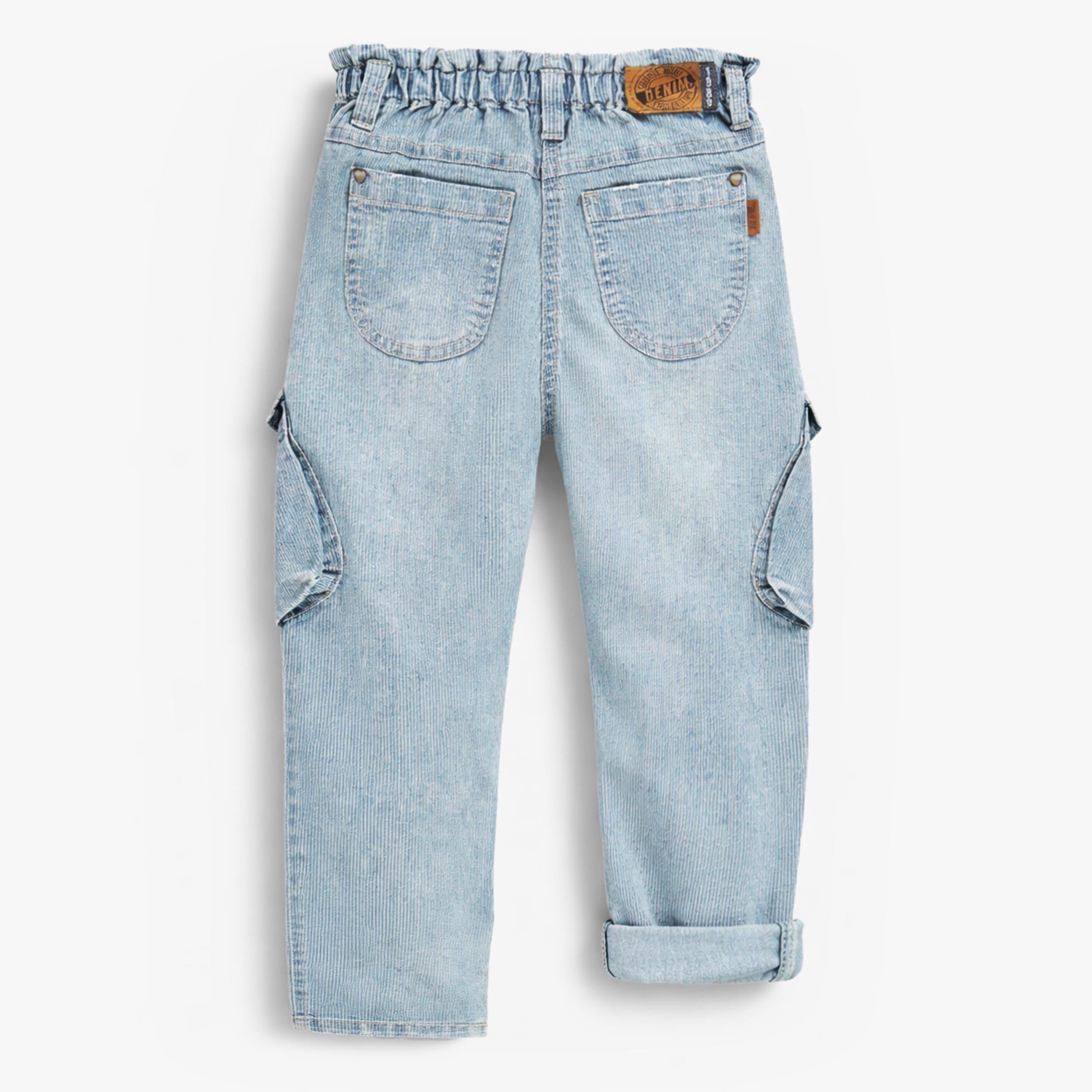 Dos du jean bleu pâle à rayures, enfant