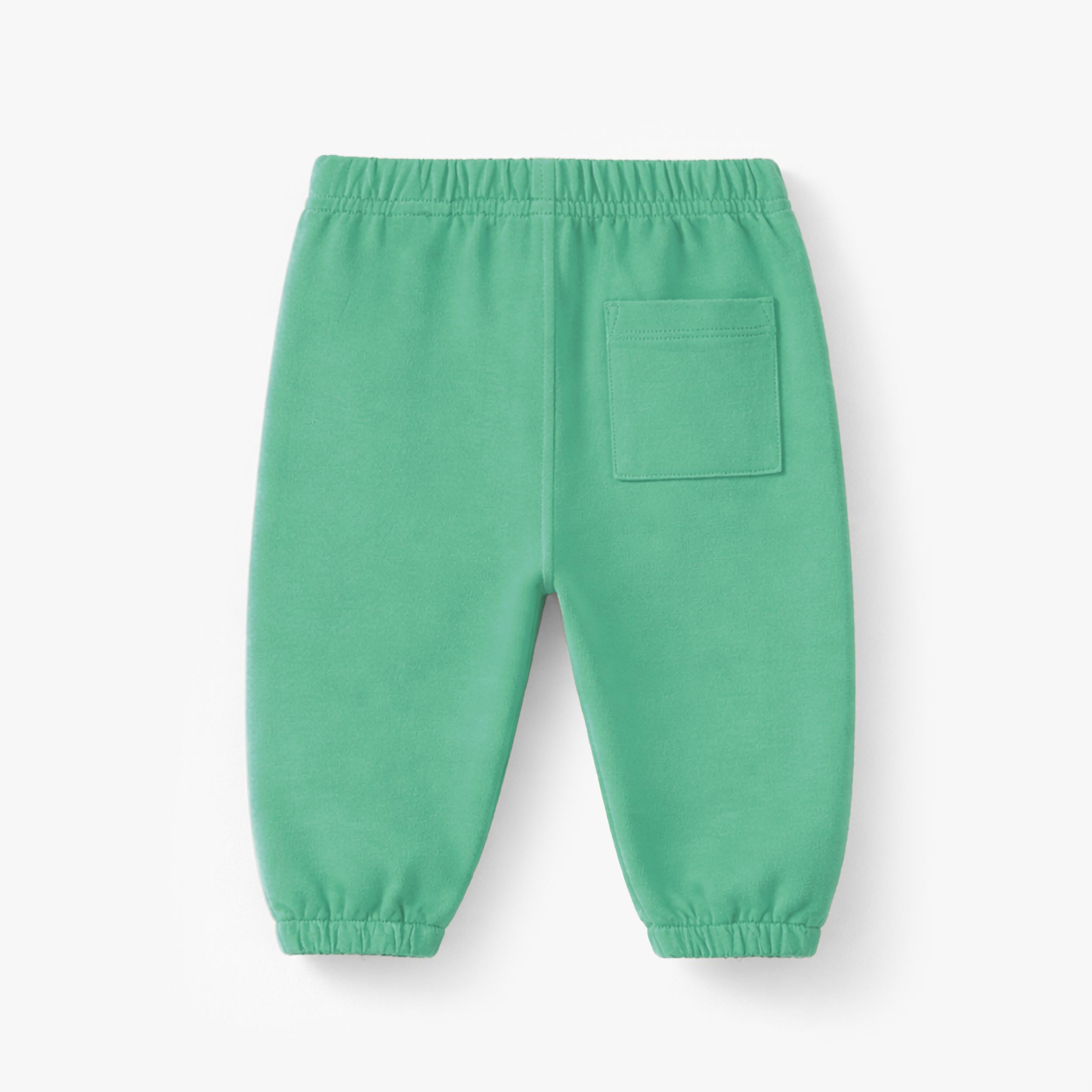 Dos du pantalon turquoise style jogger, bébé
