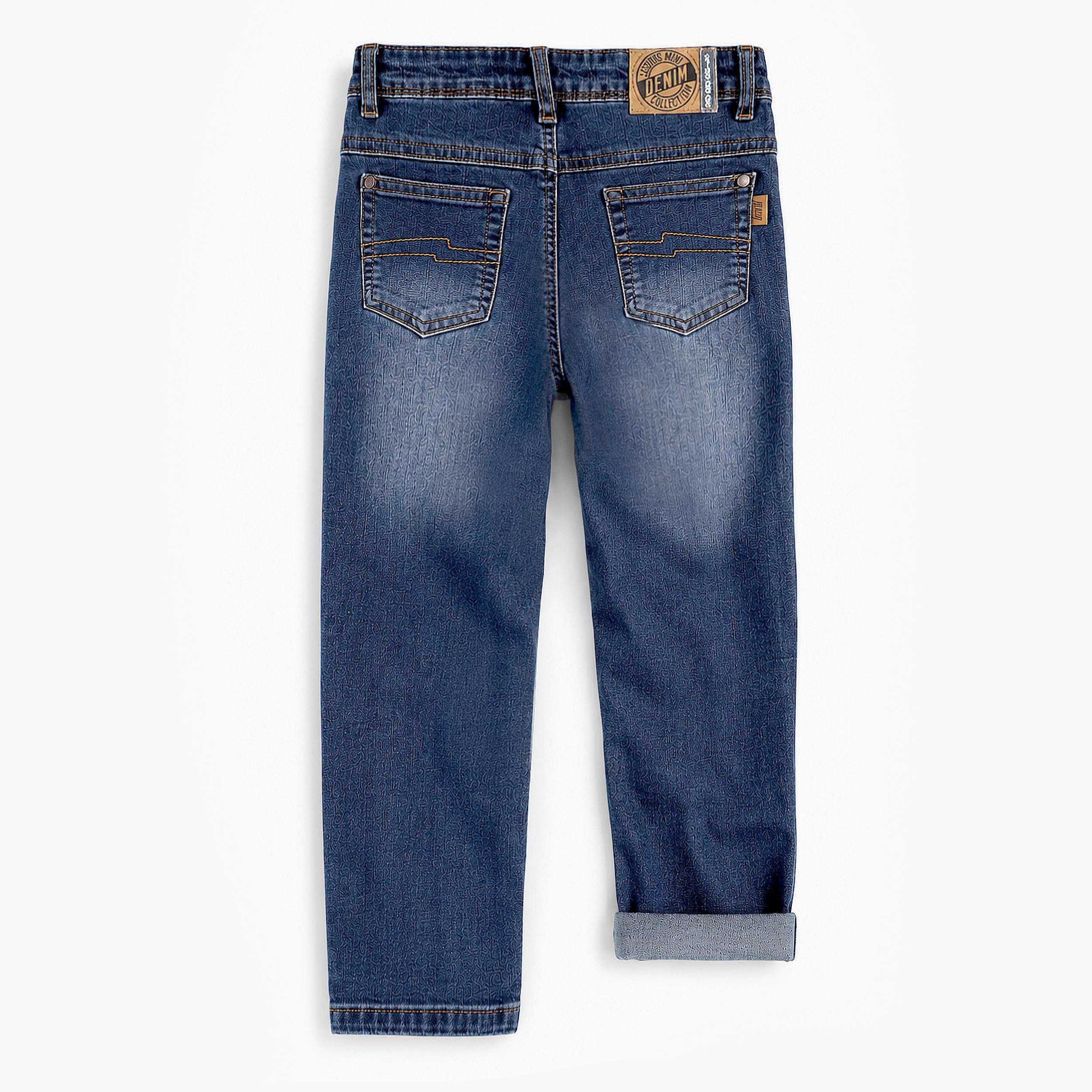 Dos du Pantalon bleu en denim, enfant 