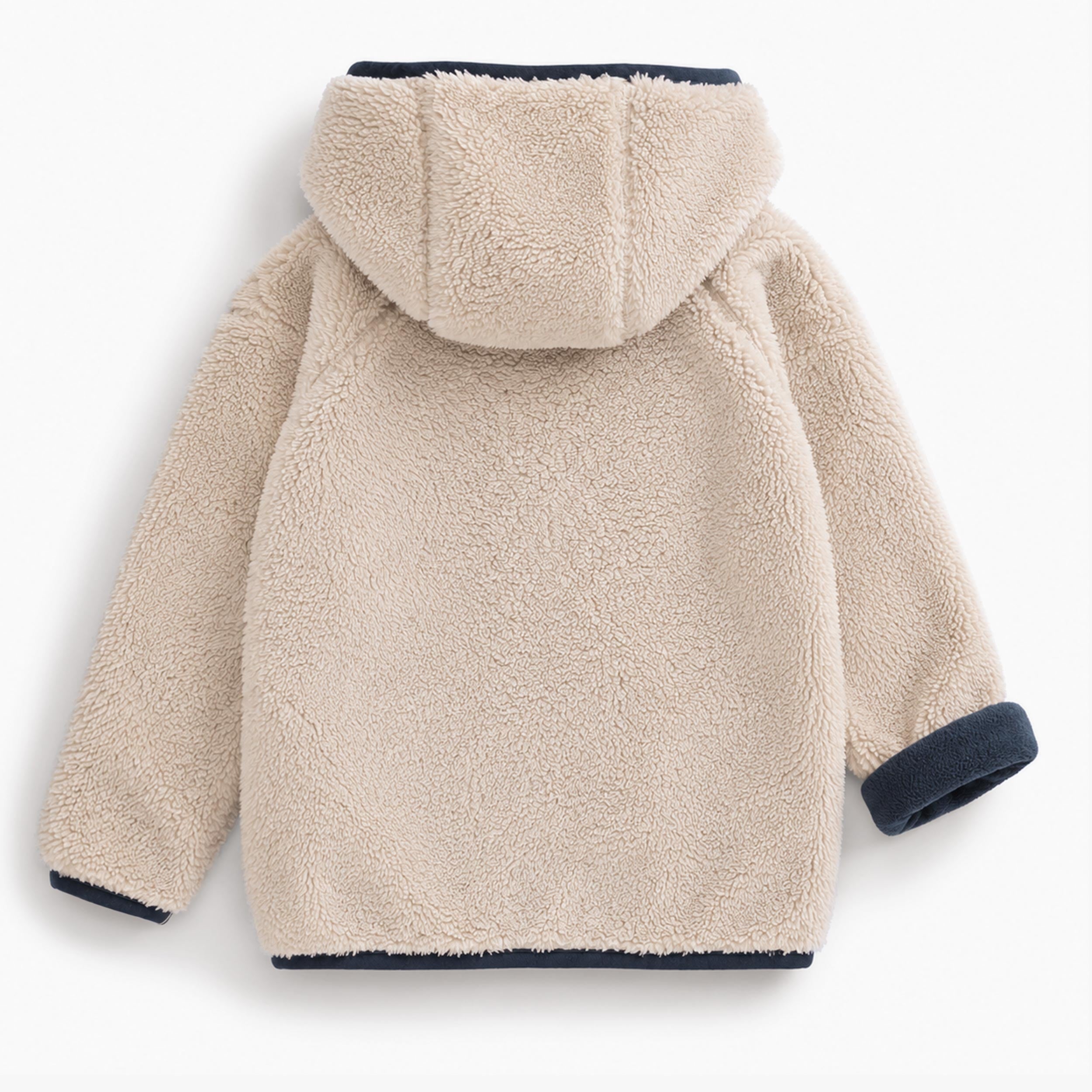 Dos de la veste crème en peluche, enfant