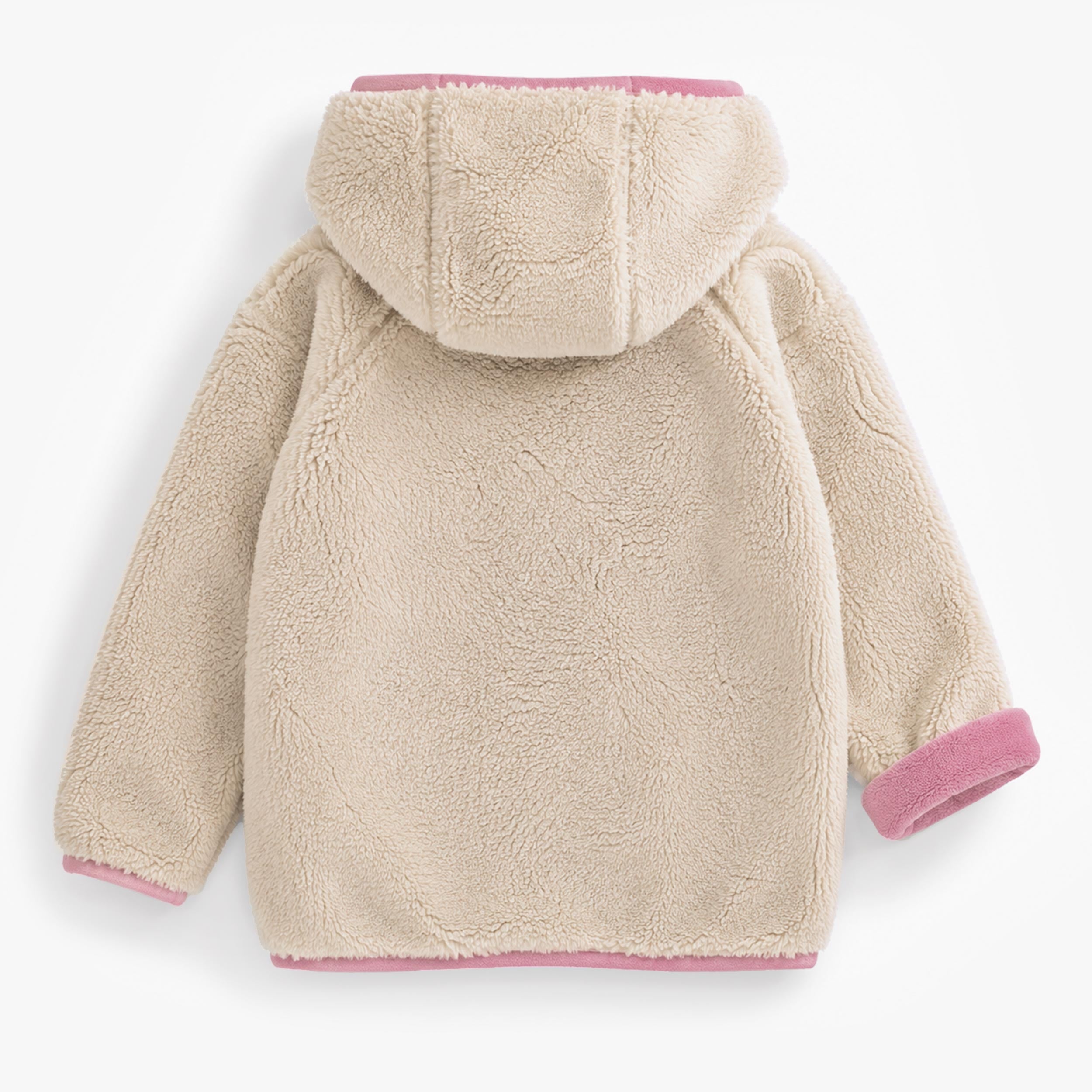 Dos de la veste crème en peluche, enfant