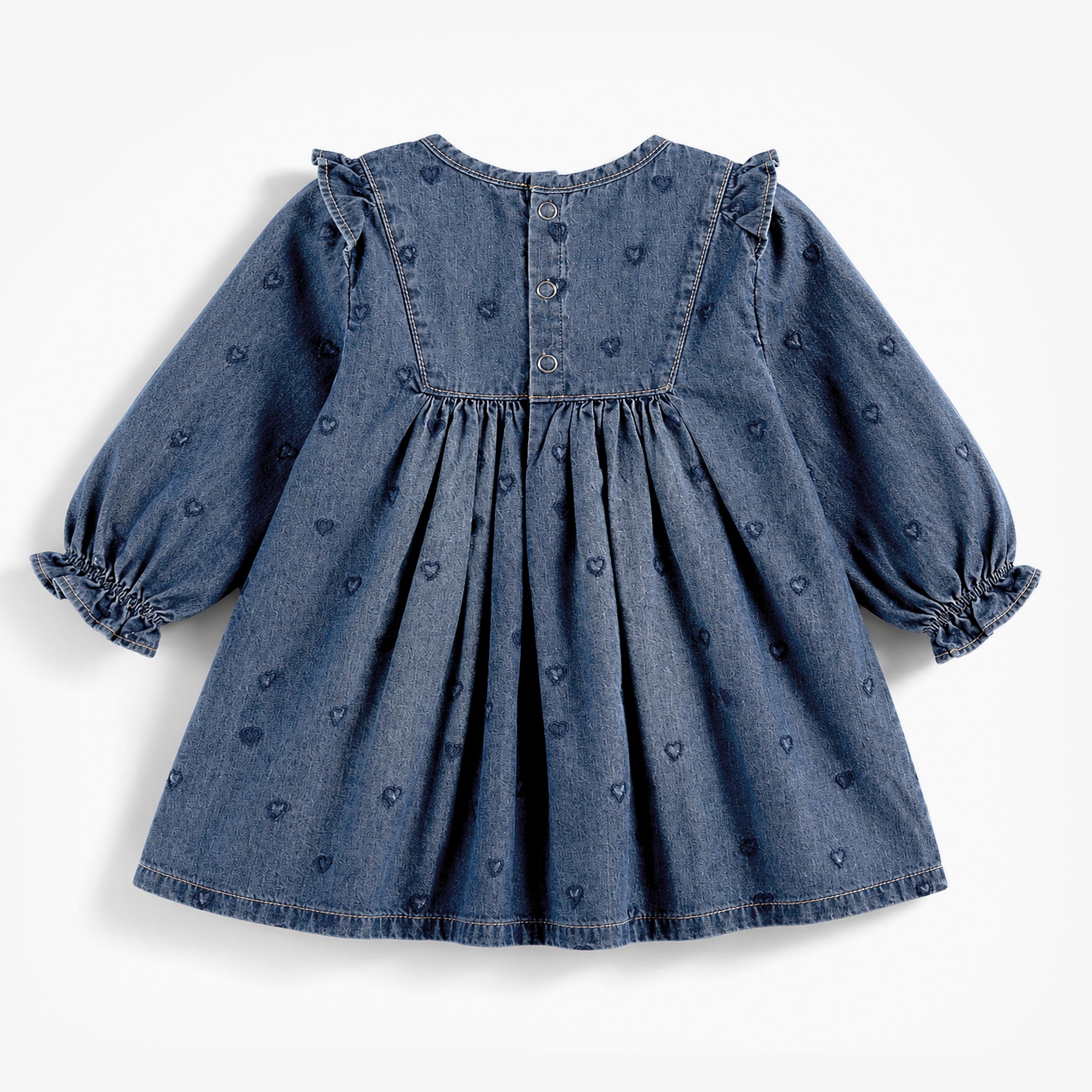 Dos de la robe en denim, layette - Souris Mini