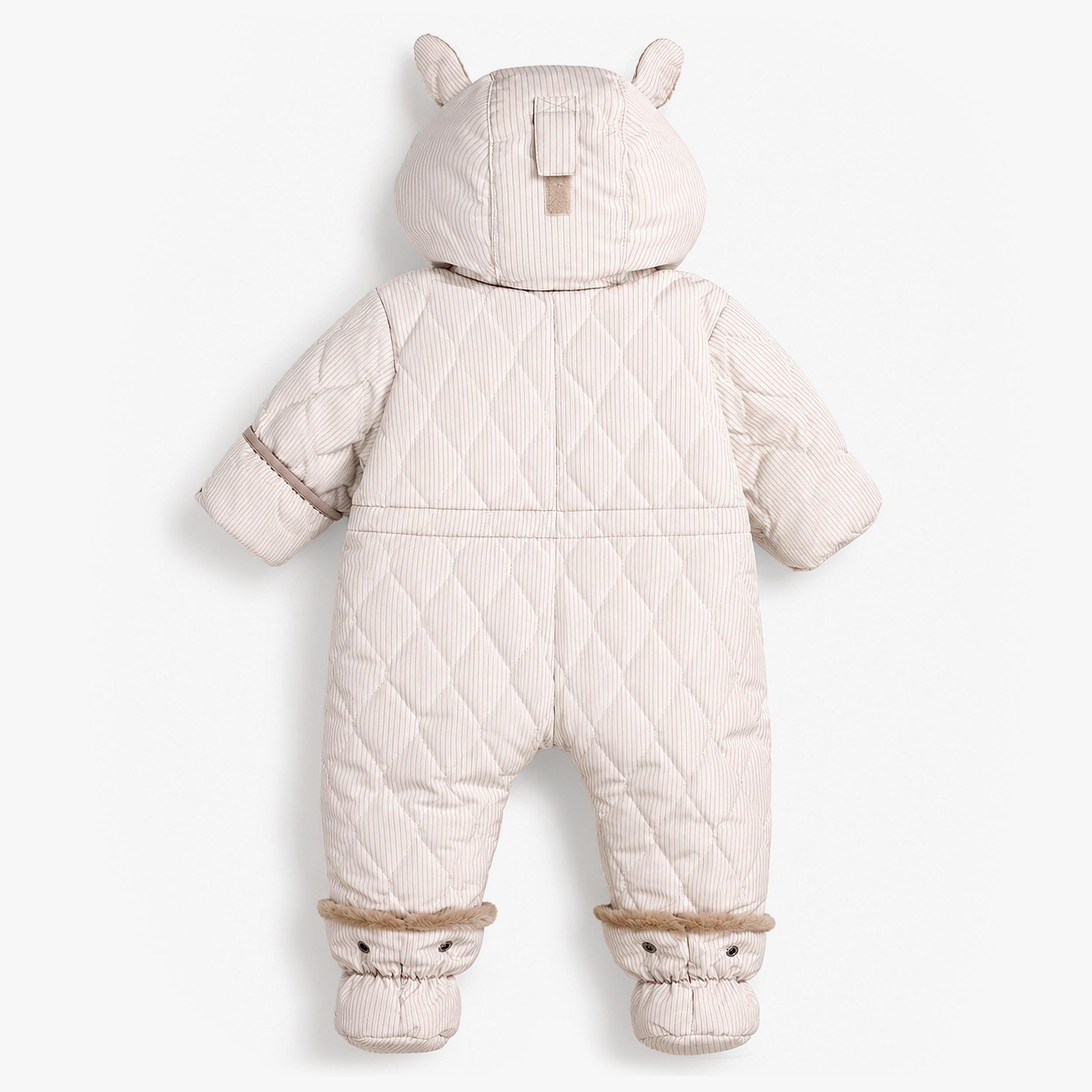 Dos de l'habit de neige beige pour bébé avec capuchon à oreilles Souris Mini`
