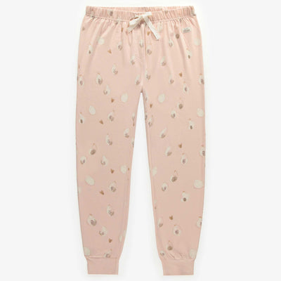 Pantalon de pyjama rose avec un motif de papayes en jersey, adulte || Pink pajama pants with papayas print in jersey, adult