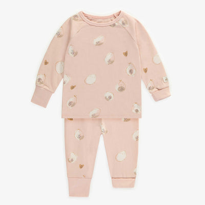 Lot de 2 pyjamas à pieds bébé fille violet glace 9 mois 