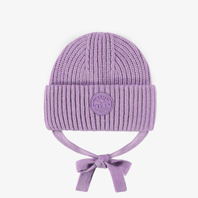 Tuque de maille mauve, bébé || Purple knit toque, baby