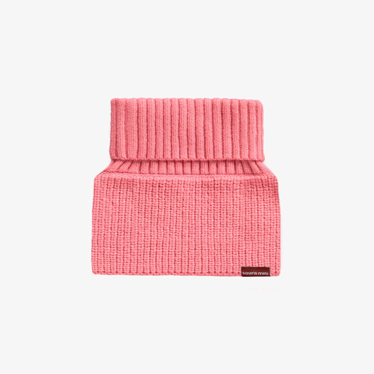 Cache-cou rose en maille, bébé || Pink neck warmer in knit, baby