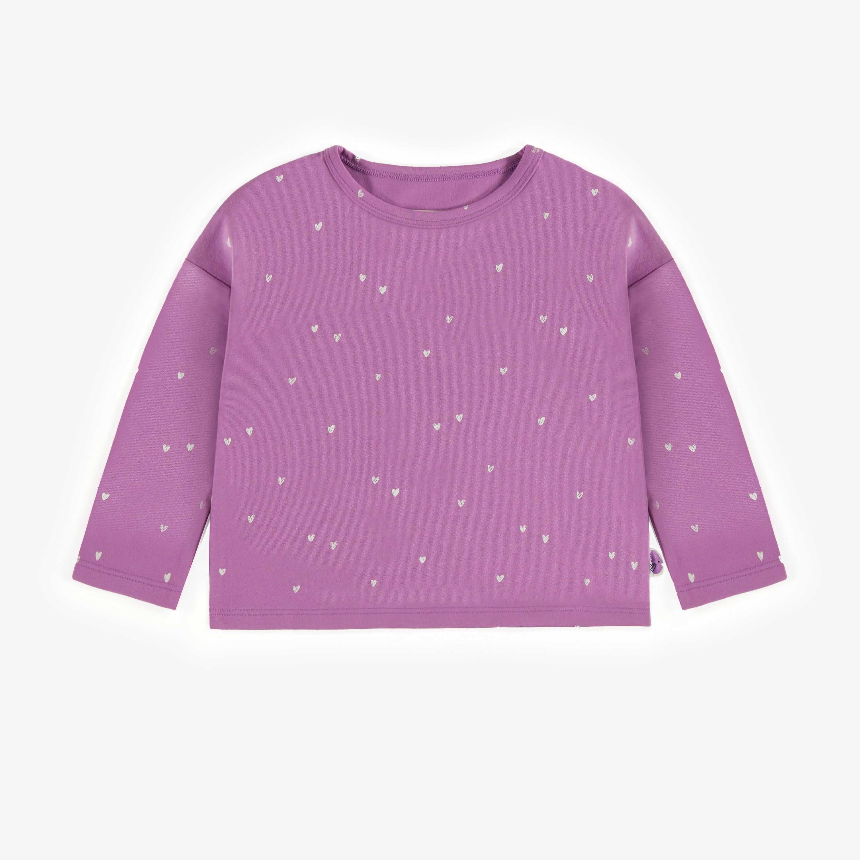 T-shirt à manches longues mauve en jersey extensible, bébé