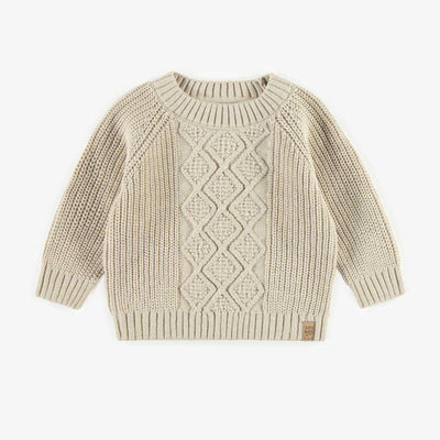 Chandail de maille crème, bébé || Cream knitted sweater, baby