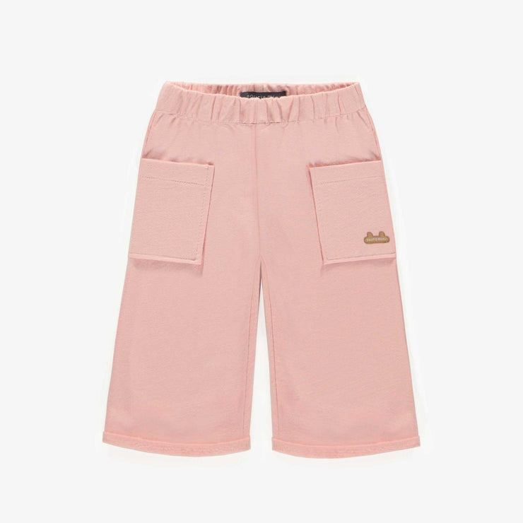 Pantalon rose coupe large en coton français, bébé || Wide fit pink pants in french terry, baby