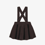 Jupe à bretelles brun foncé en maille, bébé || Dark brown knitted skirt with straps, baby