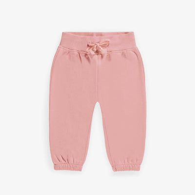 Pantalon de coupe large rose en coton ouaté, bébé || Pants wide cut pink in fleece, baby
