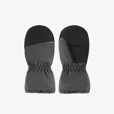 Mitaines grises doublées en Thinsulate™ imperméable, bébé || Grey mittens lined in waterproof Thinsulate™, baby