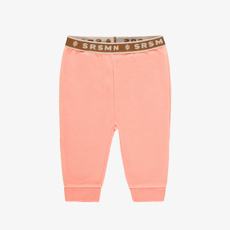 Pantalon en polar rose ajusté, bébé || Pink fleece adjusted pants, baby