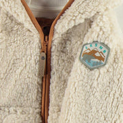 Veste en sherpa ivoire avec capuchon, bébé || Ivory sherpa vest with hood, baby
