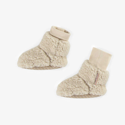 Pantoufles en polar ivoire, bébé || Ivory polar slippers, baby