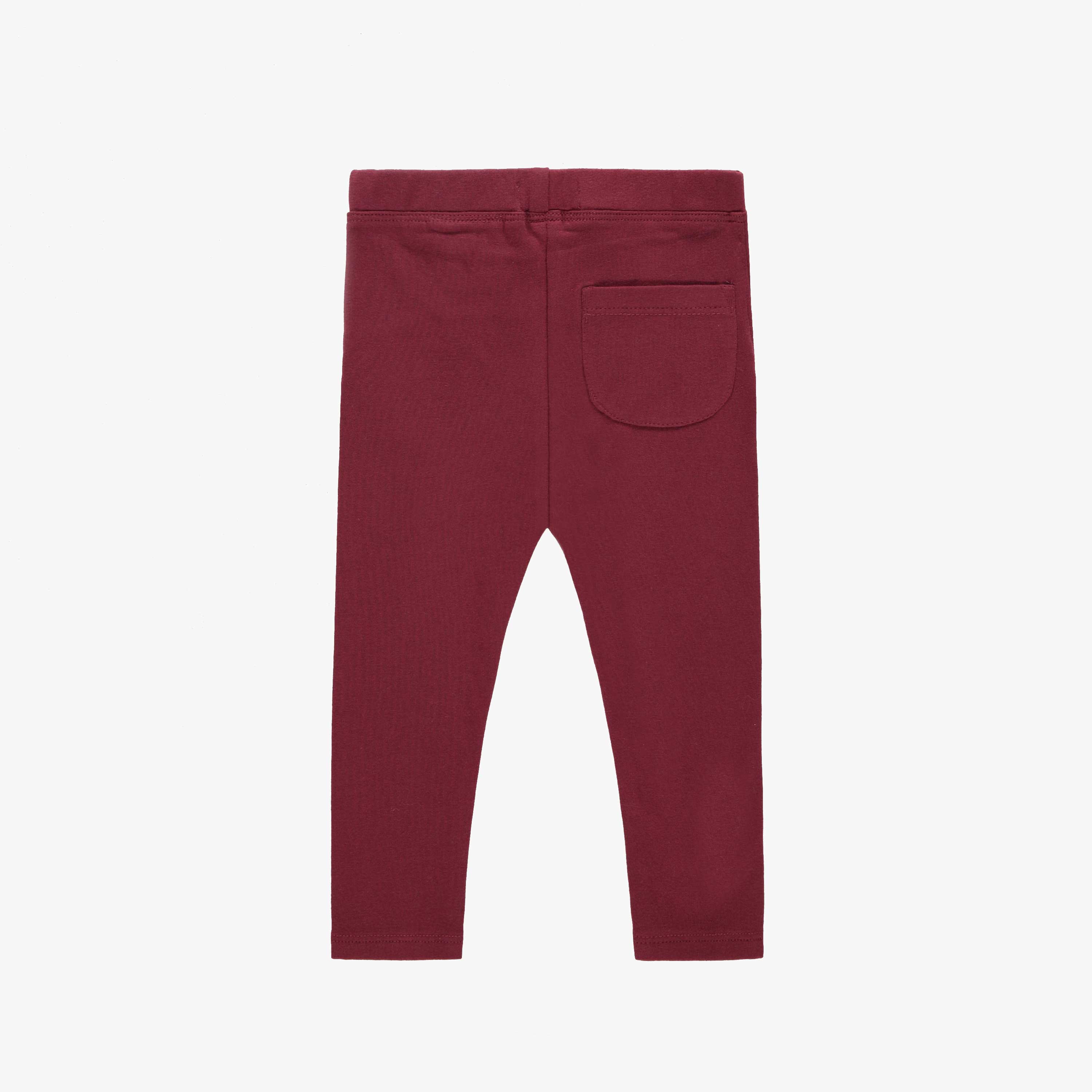 Red legging with pockets in soft jersey, baby