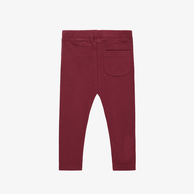Legging rouge avec poches en doux jersey, bébé || Red legging with pockets in soft jersey, baby