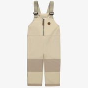 Salopette extérieure beige en coquille souple, enfant || Beige outer overalls in softshell, child