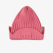Tuque de maille rose à rabats et effet cachemire, enfant|| Pink knitted toque with flaps and a cashmere effect, child