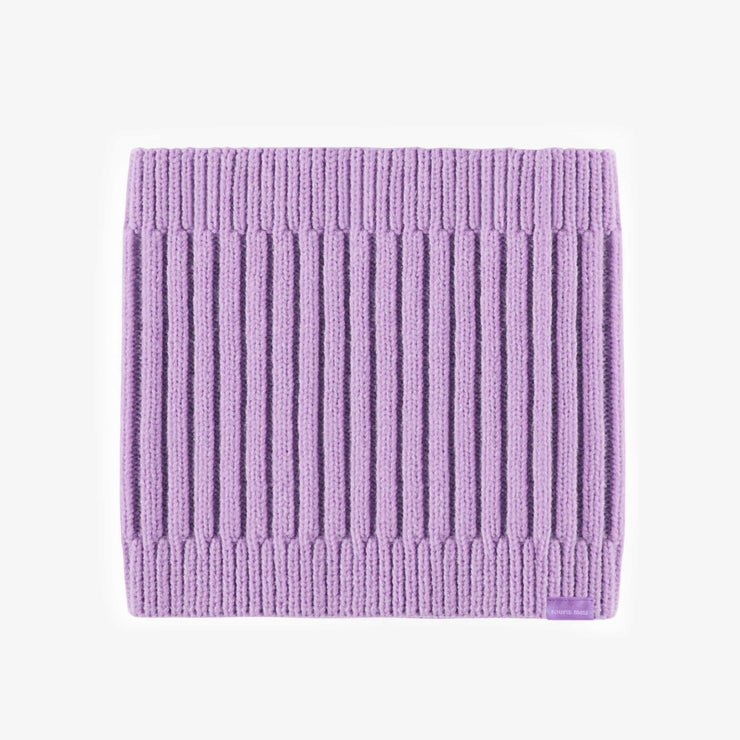 Cache-cou mauve en maille, enfant || Purple knitted neck warmer, child