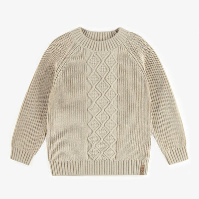 Chandail de maille crème, enfant || Cream knitted sweater, child