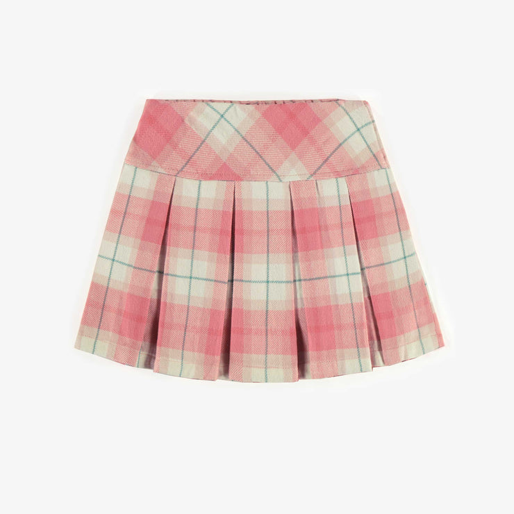 Jupe rose à carreaux en flanelle, enfant || Pink checkered skirt in flannel, child