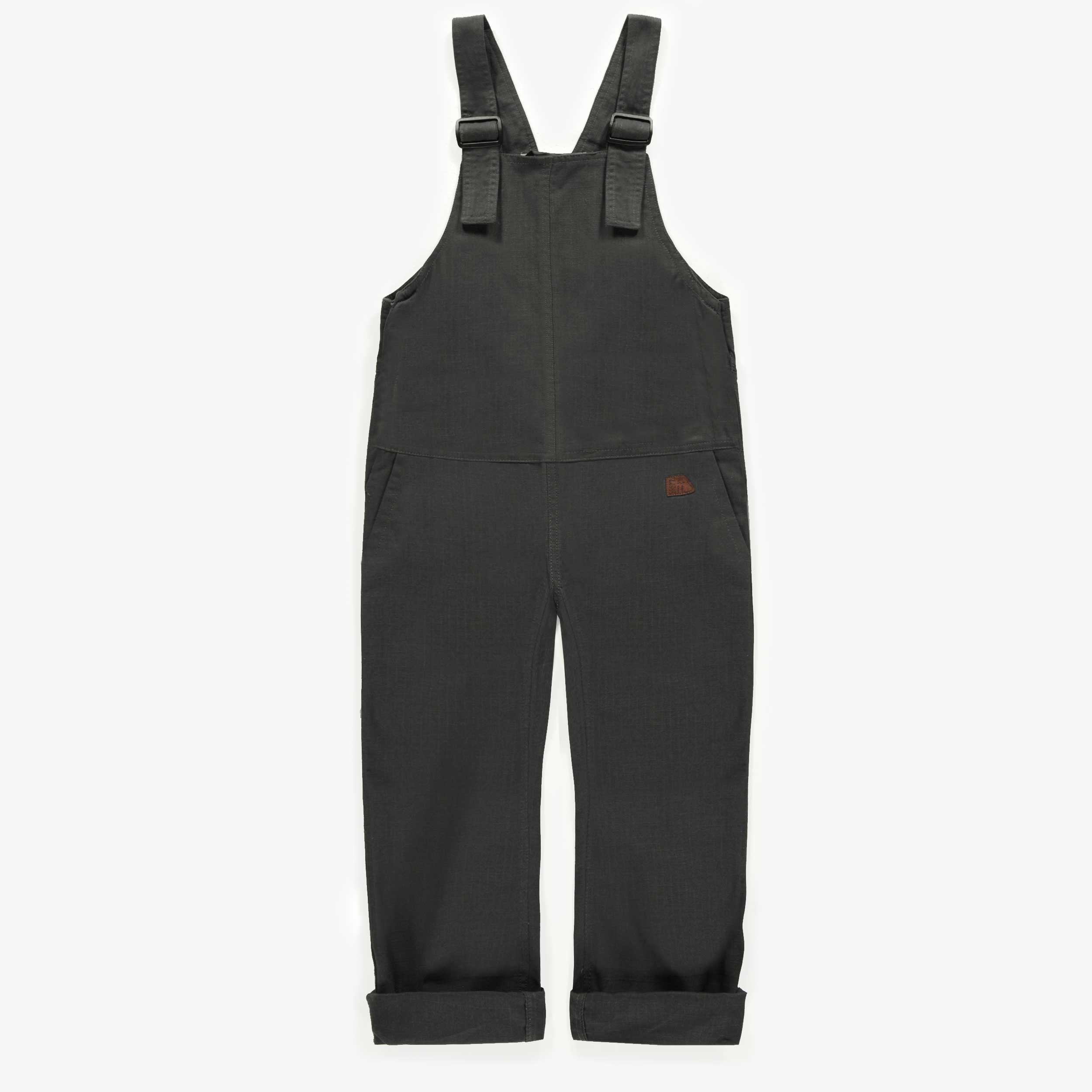 Loose fit charcoal overalls in cotton, child