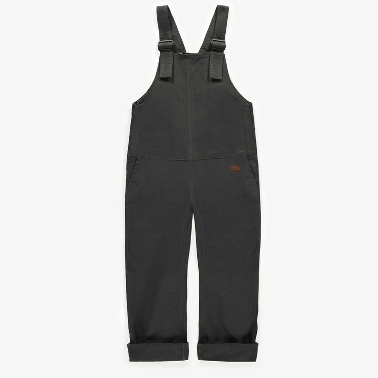 Salopette ample charcoal en coton, enfant || Loose fit charcoal overalls in cotton, child
