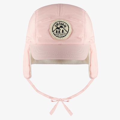 Casquette d’hiver rose en toile de nylon, enfant || Pink winter cap in nylon, child