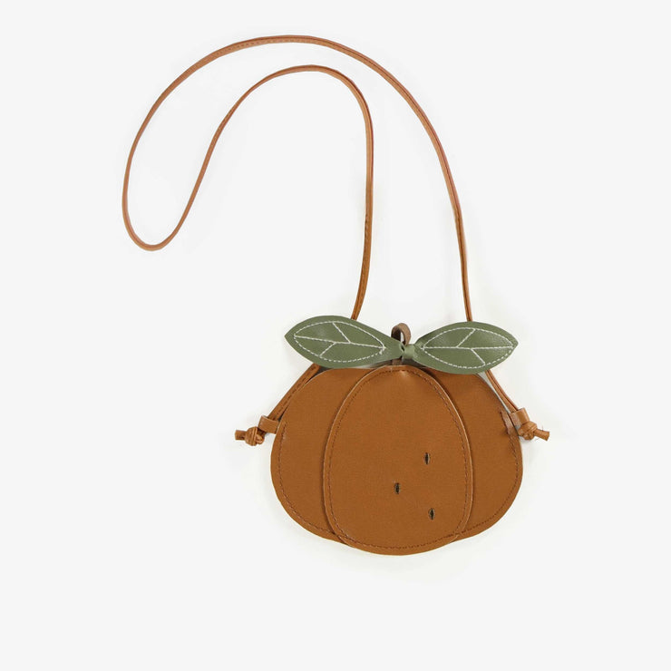Sac portefeuille en forme de citrouille en faux cuir, enfant || Pumpkin shaped wallet bag in faux leather, child