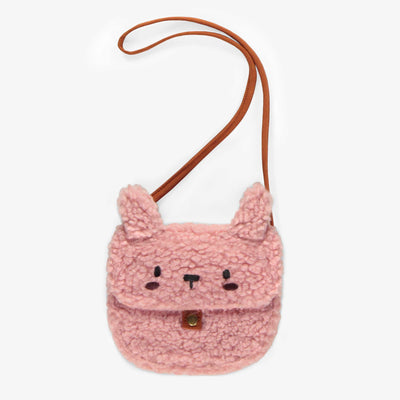 Sac portefeuille mignon ourson rose en sherpa, enfant || Pink cute bear wallet bag in sherpa, child