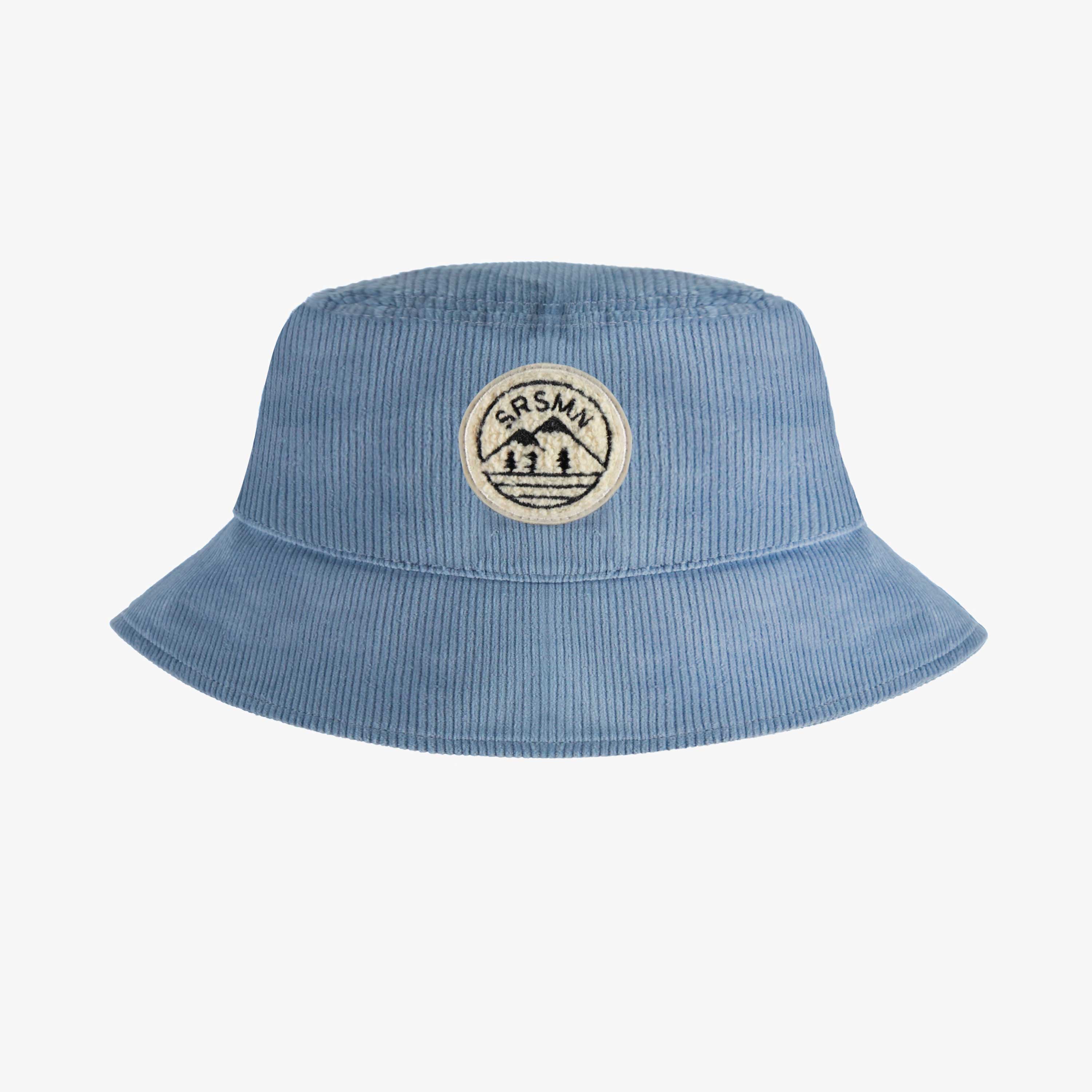 Chapeau cloche bleu en velours côtelé, enfant