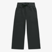 Pantalon coupe large charcoal en coton ouaté, enfant || Charcoal wide fit pants in fleece, child