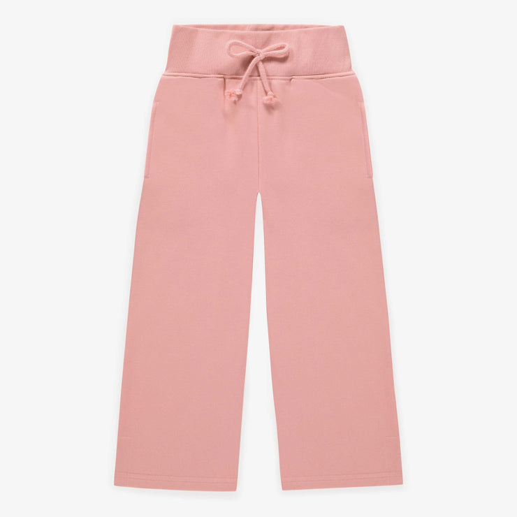 Pantalon coupe large rose en coton ouaté, enfant || Pink wide fit pants in fleece, child