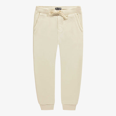 Pantalon de coupe large crème en polar, enfant || Cream pants wide cut in fleece, child