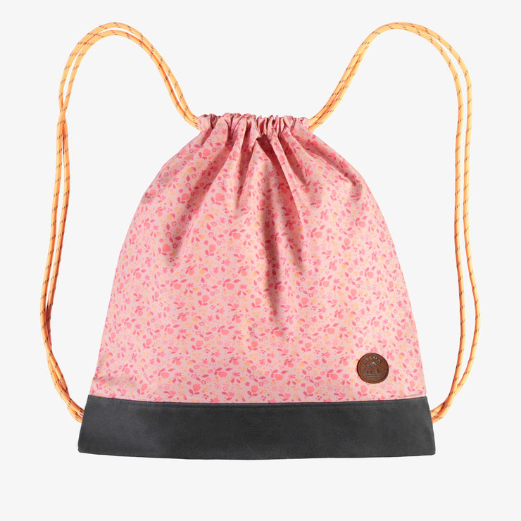 Sac tout usage rose fleuri, enfant || Flowery pink all-purpose bag, child