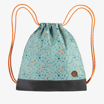 Sac tout usage turquoise à motifs, enfant || Turquoise patterned all-purpose bag, child