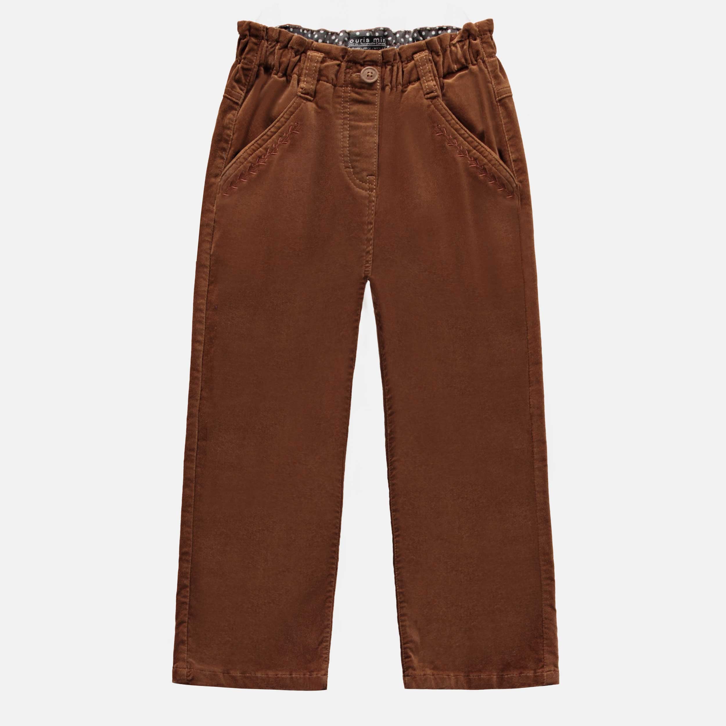 Pantalon marron à jambes larges en velours côtelé, enfant