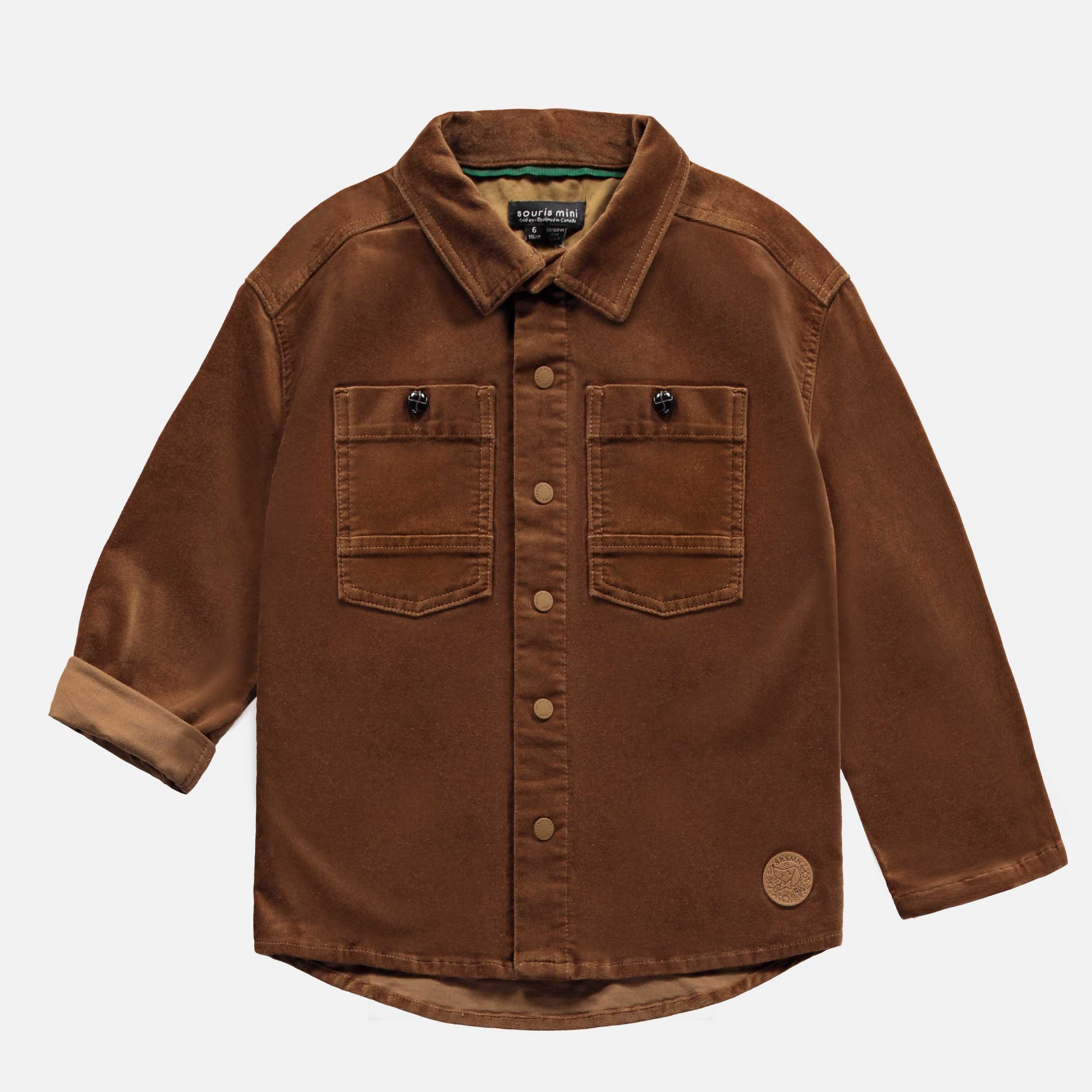 Brown overshirt in velvet, child