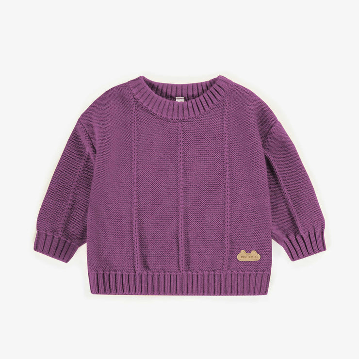 Chandail de maille mauve imitation cachemire, naissance || Purple knitted sweater with a cashmere imitation, newborn
