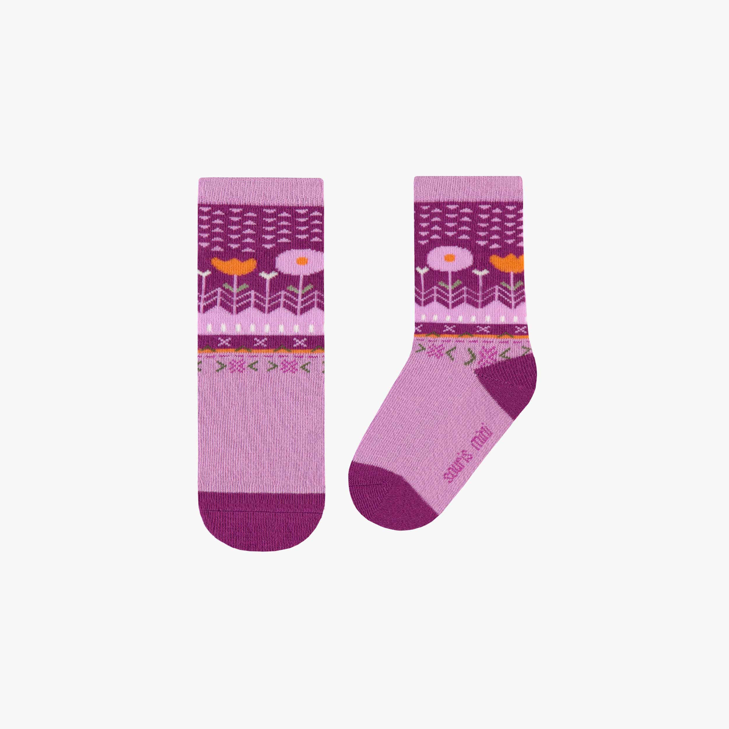 Chaussettes mauves avec fleurs, bébé