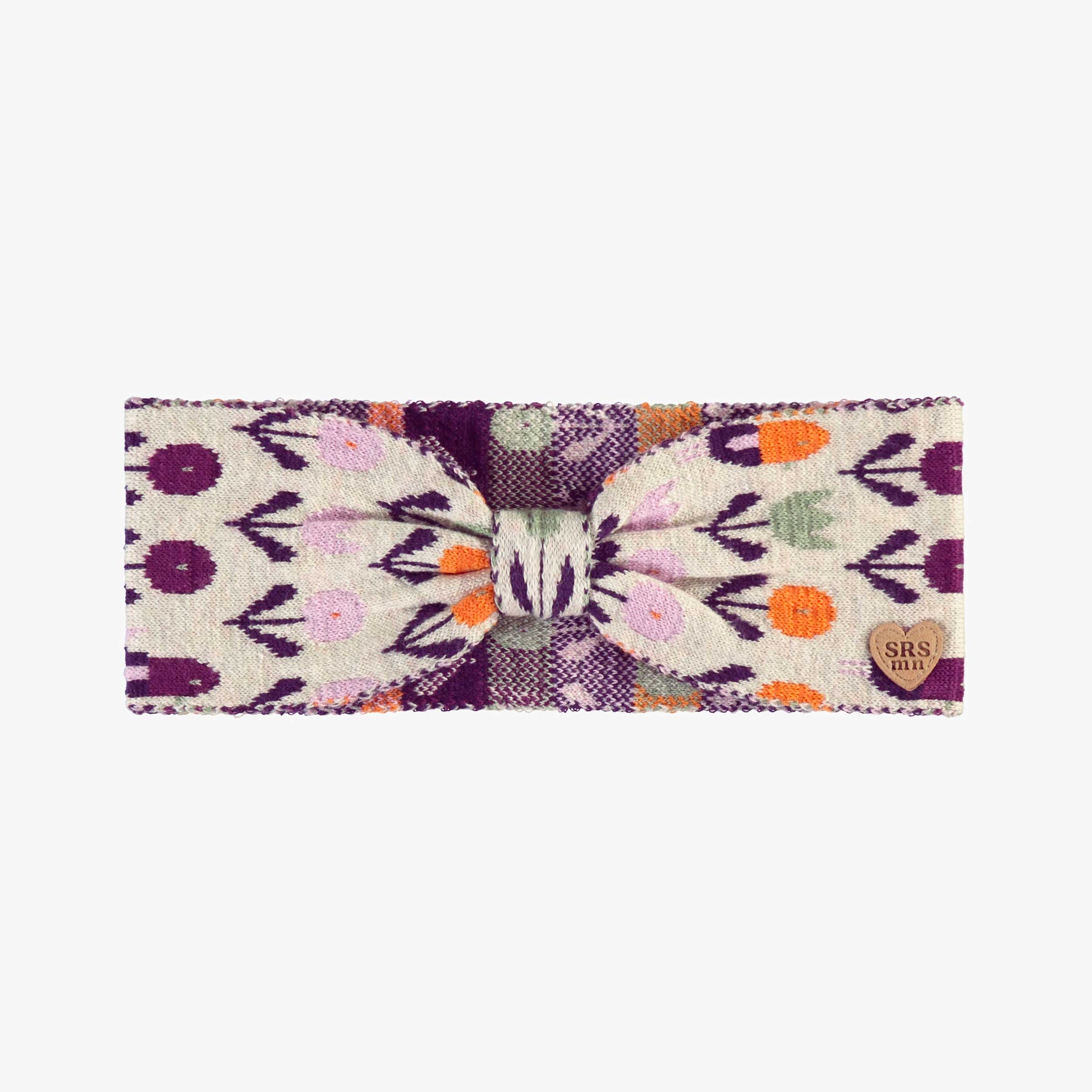 Bandeau crème à motif jaquard en tricot, enfant